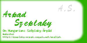 arpad szeplaky business card